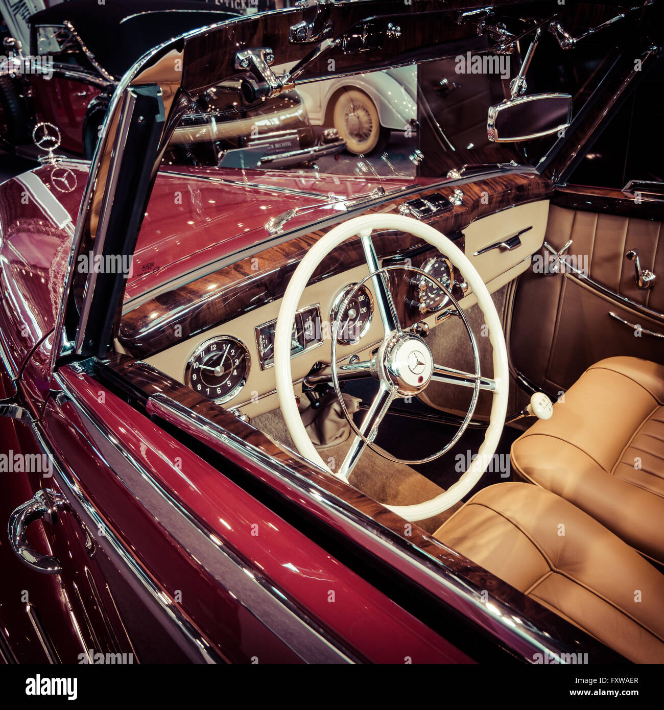 Cabina di auto di lusso Mercedes-Benz 170S (W191) "Cabriolet UN', 1950. Foto Stock