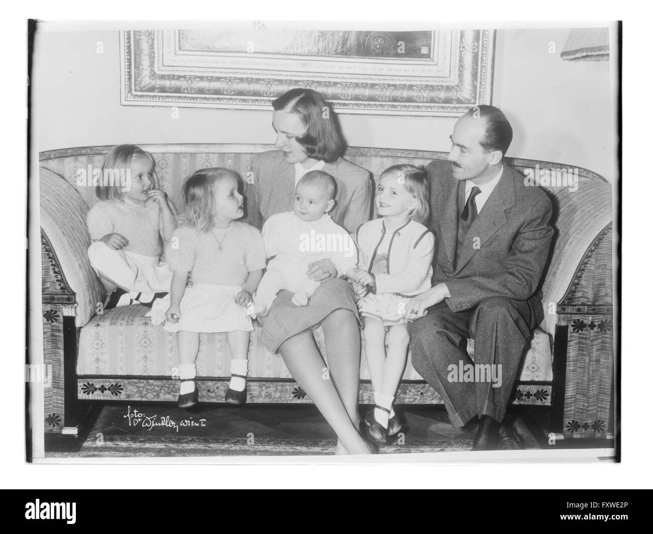 Otto Habsburg-Lothringen mit Familie Foto Stock