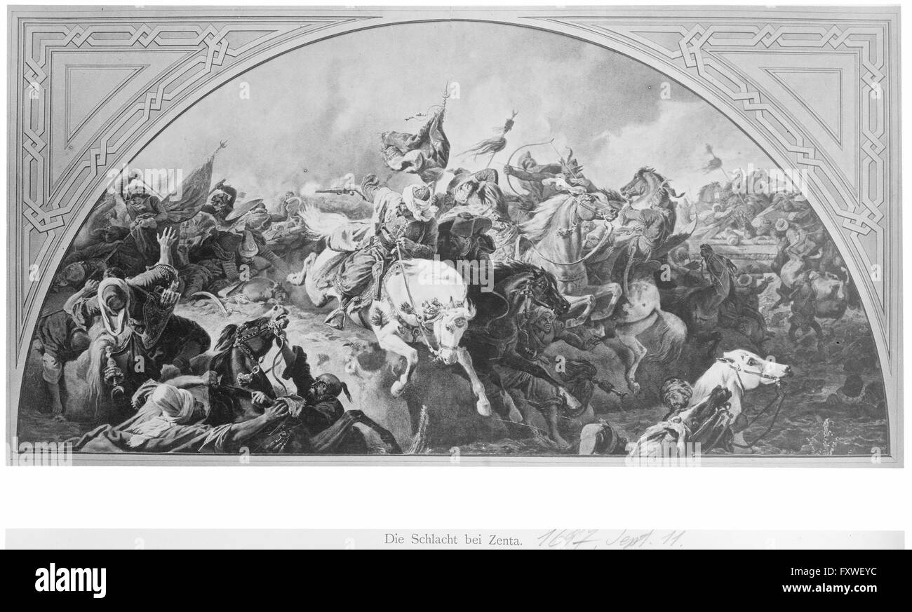 Schlacht bei Zenta 1697 Foto Stock
