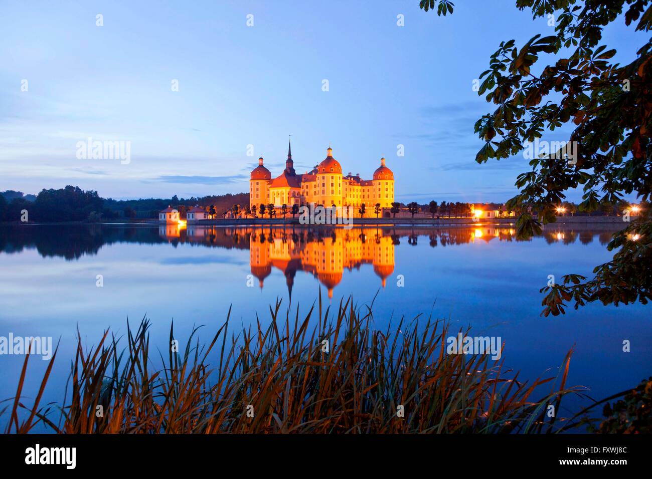 Castello di Moritzburg di Moritzburg vicino a Dresda, Sassonia, Germania, Europa Foto Stock