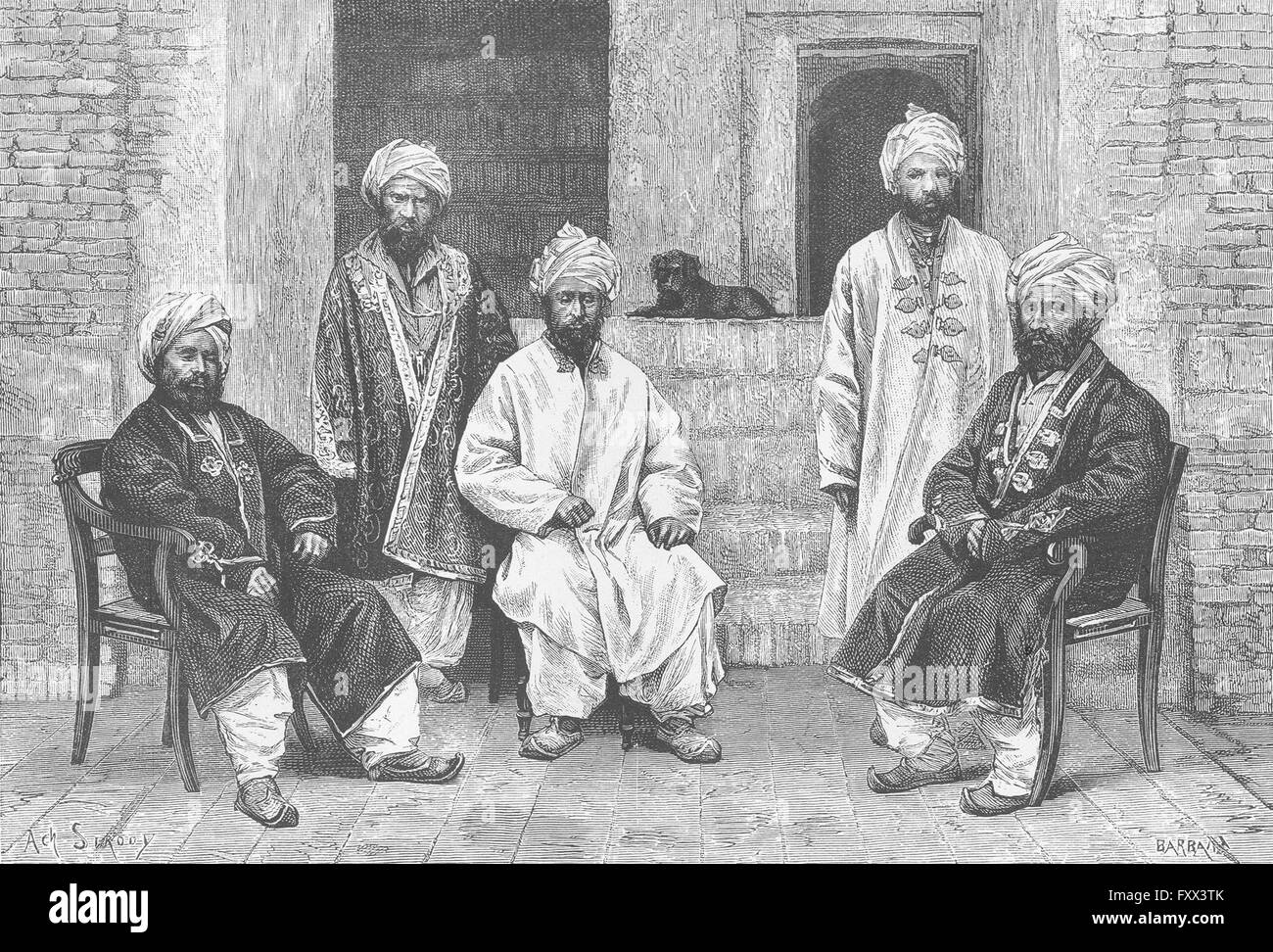 AFGHANISTAN: Tipi e costumi-Hazarehs, antica stampa c1885 Foto Stock