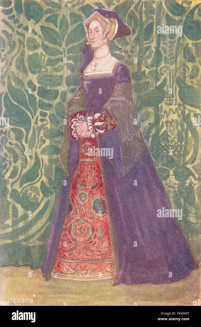 COSTUME: una donna di regnare Henry VIII 1509-1547, vintage print 1926 Foto Stock