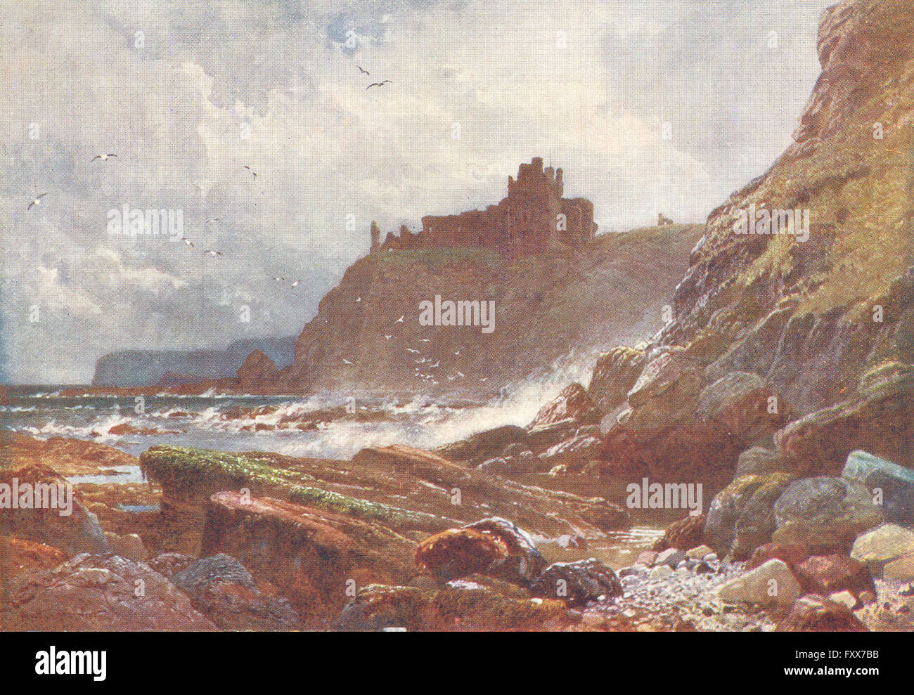 Scozia: Tantallon Castle, Haddingtonshire, antica stampa 1904 Foto Stock