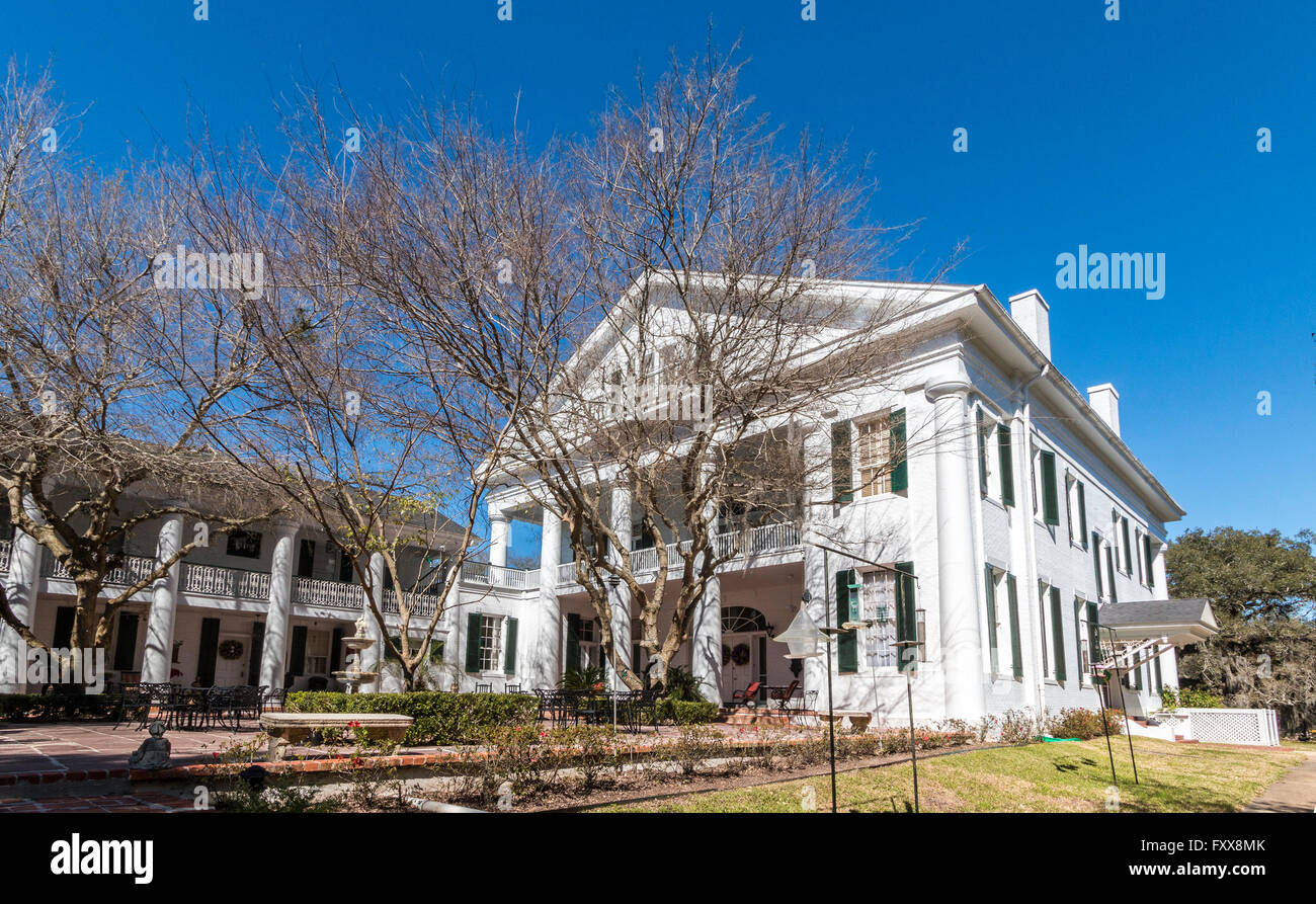 Oaklawn Manor, un 1837 pre guerra civile greca piantagione di revival con pareti che sono 20 cm spessore in Franklin, Louisiana. È n Foto Stock