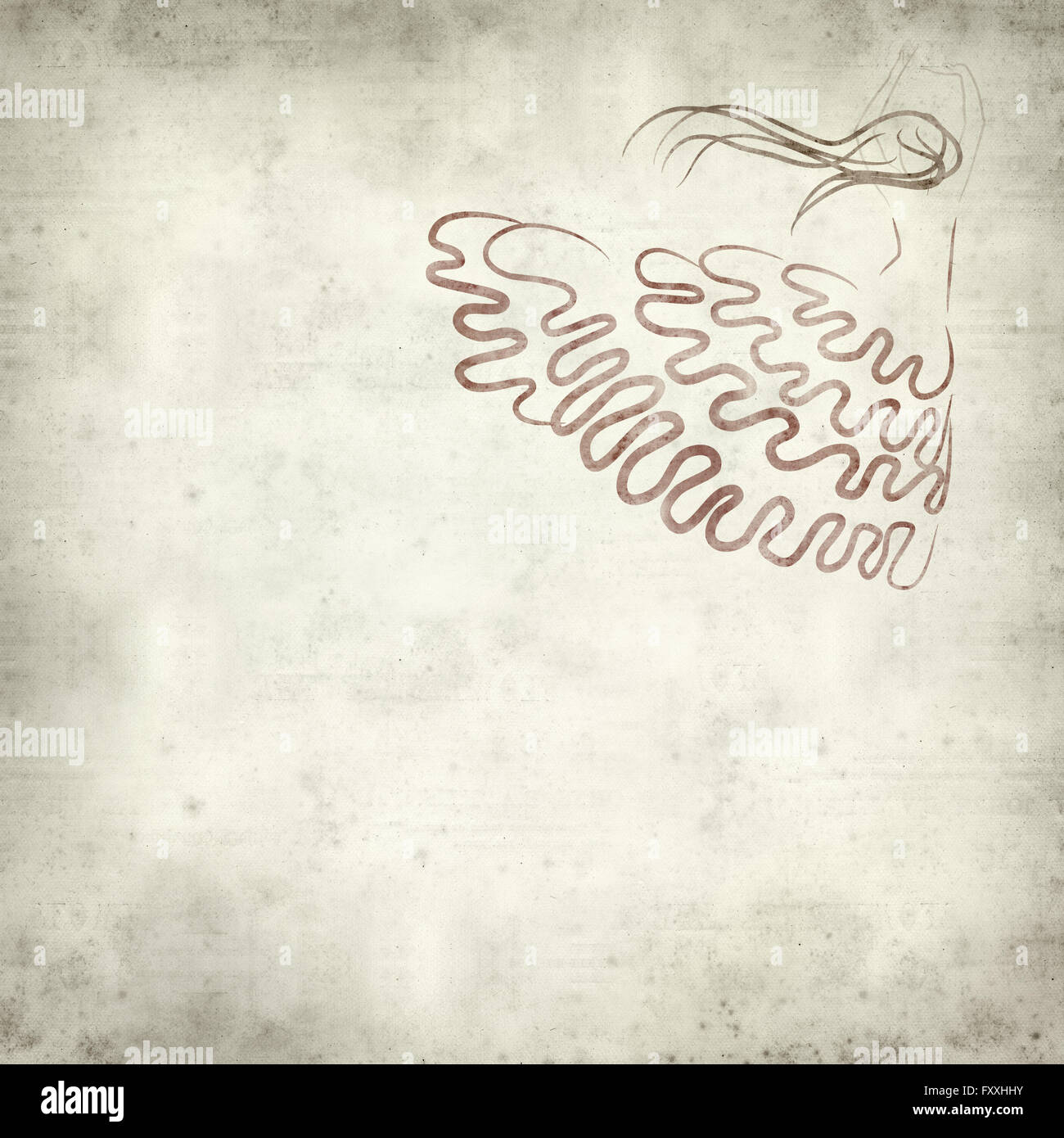 Textured vecchia carta dello sfondo con la ballerina di flamenco illustrazione Foto Stock