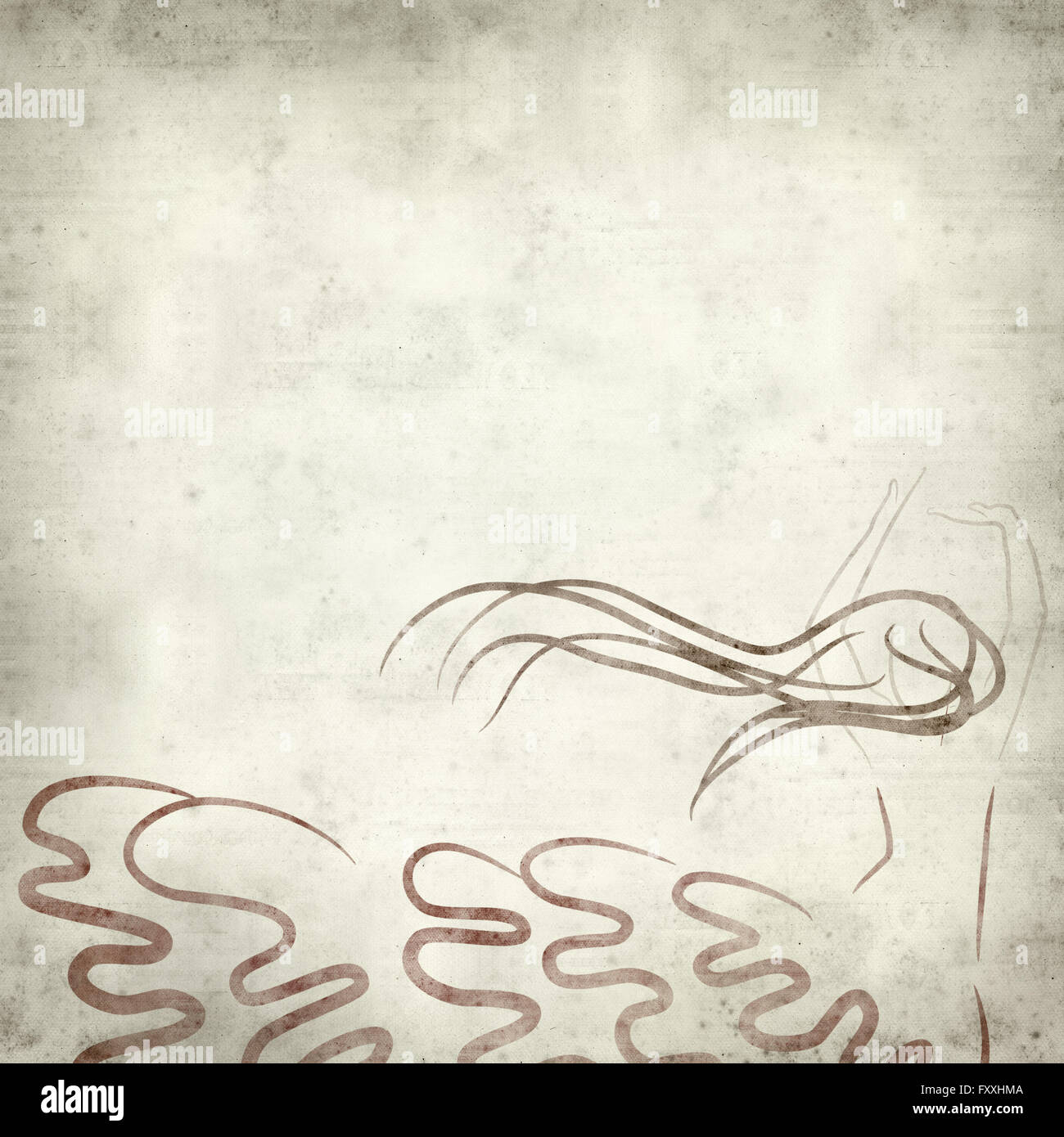 Textured vecchia carta dello sfondo con la ballerina di flamenco illustrazione Foto Stock