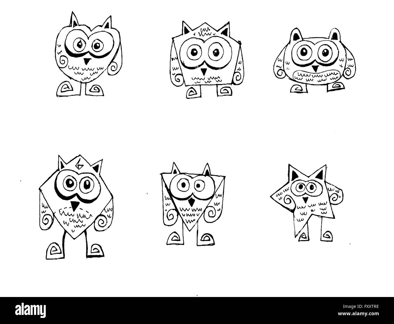 Cartoon animali raccolta Jaidee in stile familiare Illustrazione Vettoriale