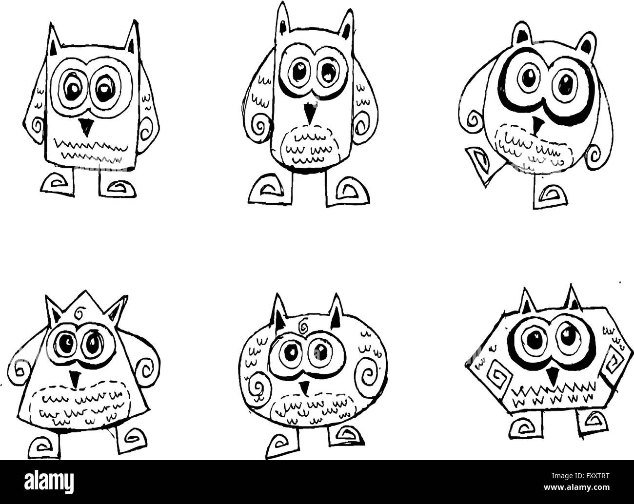 Cartoon animali raccolta Jaidee in stile familiare Illustrazione Vettoriale