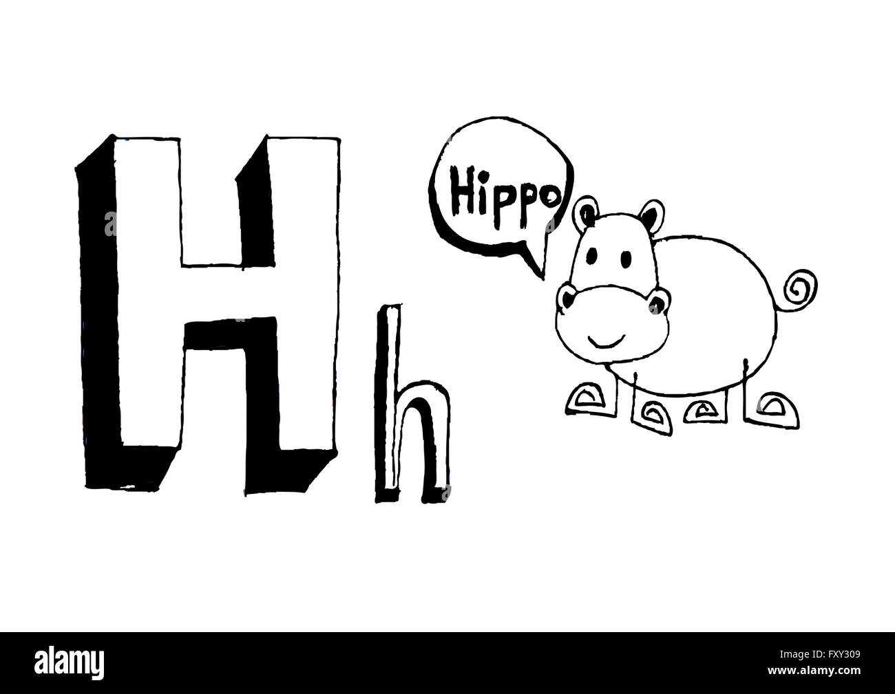 A b c d e f g h i j k l m N O P Q R S T U V W X Y Z cartoon di un font per il testo del disegno a mano le lettere del vettore Illustrazione Vettoriale