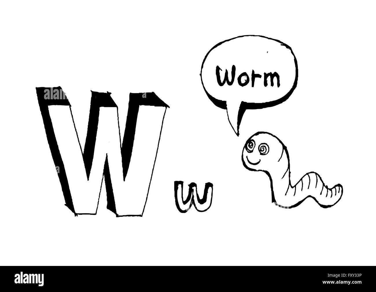 A b c d e f g h i j k l m N O P Q R S T U V W X Y Z cartoon di un font per il testo del disegno a mano le lettere del vettore Illustrazione Vettoriale