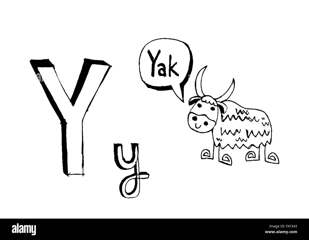 A b c d e f g h i j k l m N O P Q R S T U V W X Y Z cartoon di un font per il testo del disegno a mano le lettere del vettore Illustrazione Vettoriale