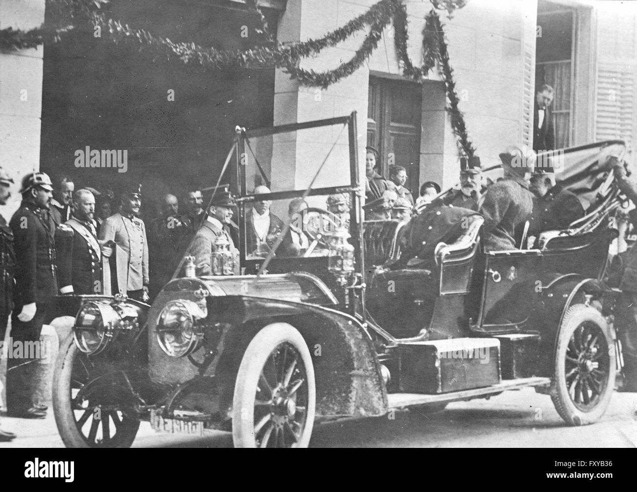 König Eduard VII. von Inghilterra bei Kaiser Franz Josef I. in Bad Ischl Foto Stock