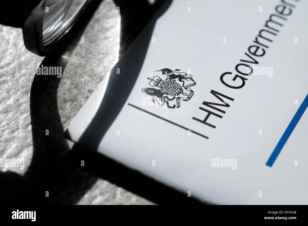 HM documento governativo Foto Stock