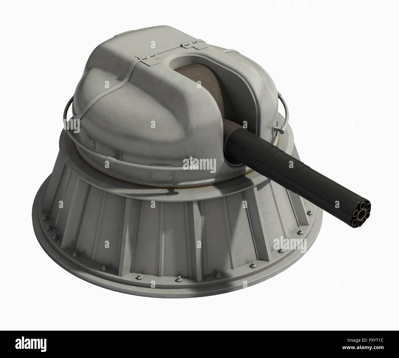 Navale automatico vicino-in sistema di arma. 3D'illustrazione. Foto Stock