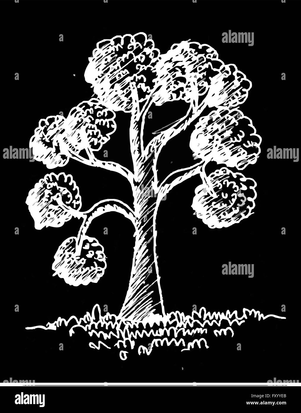 Set di alberi con foglie Illustrazione Vettoriale