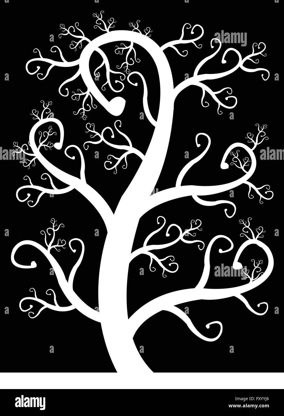 Set di alberi con foglie Illustrazione Vettoriale