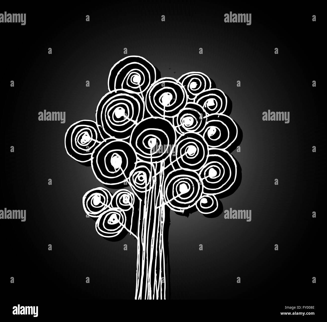 Set di alberi con foglie Illustrazione Vettoriale