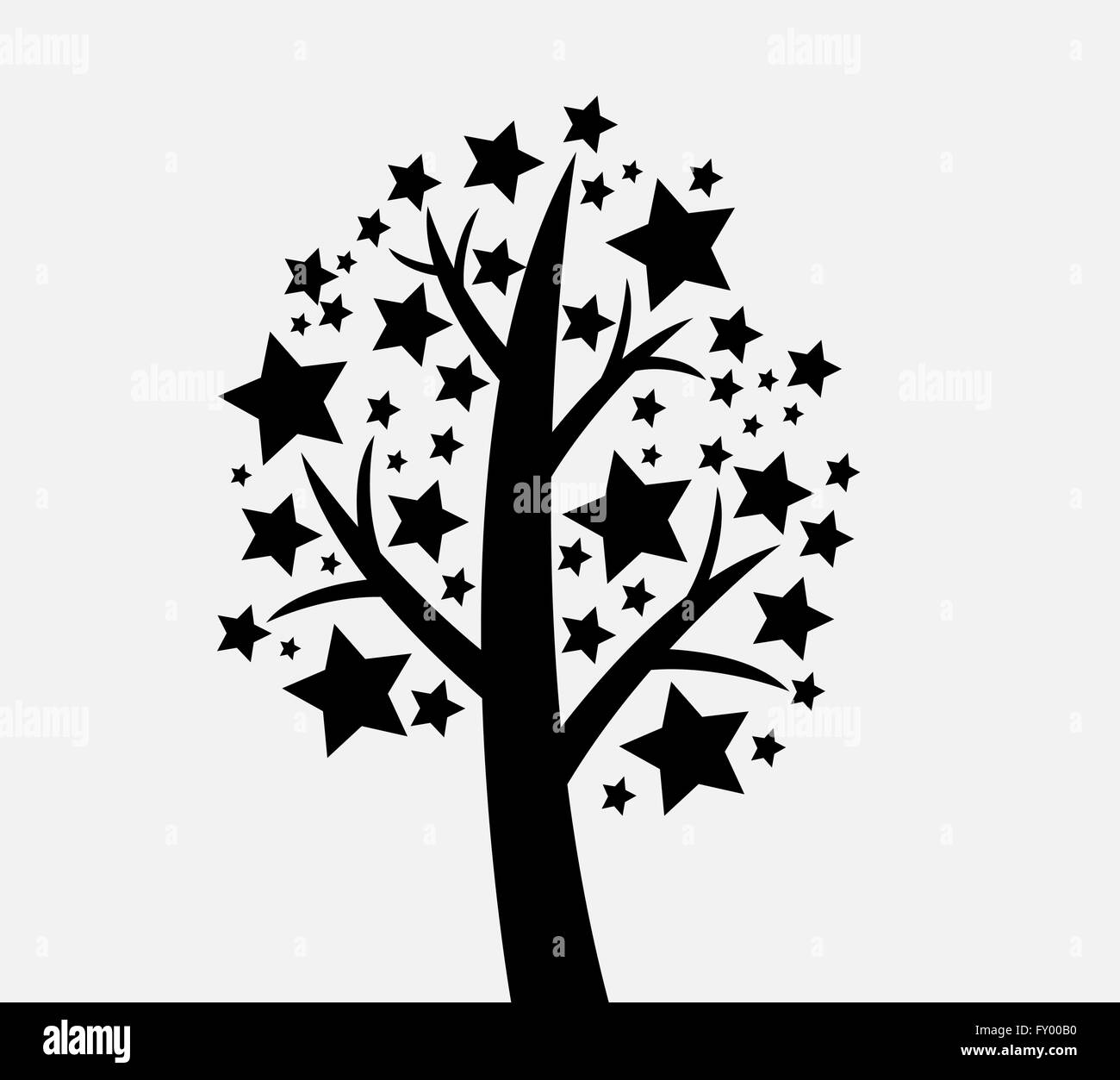 Set di alberi con foglie Illustrazione Vettoriale