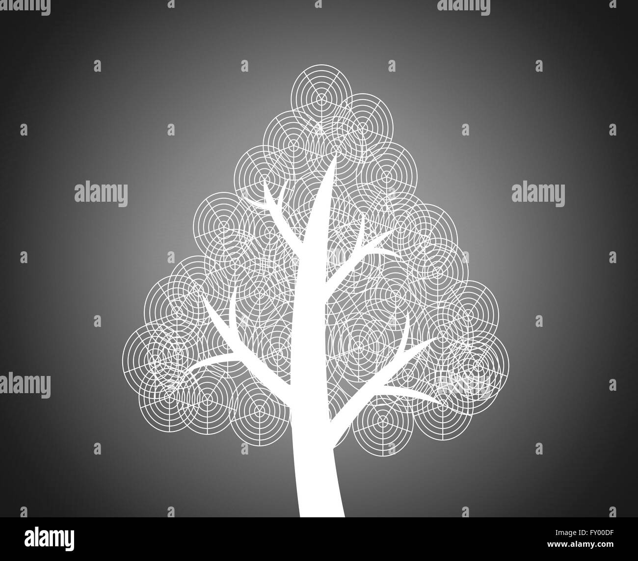 Set di alberi con foglie Illustrazione Vettoriale