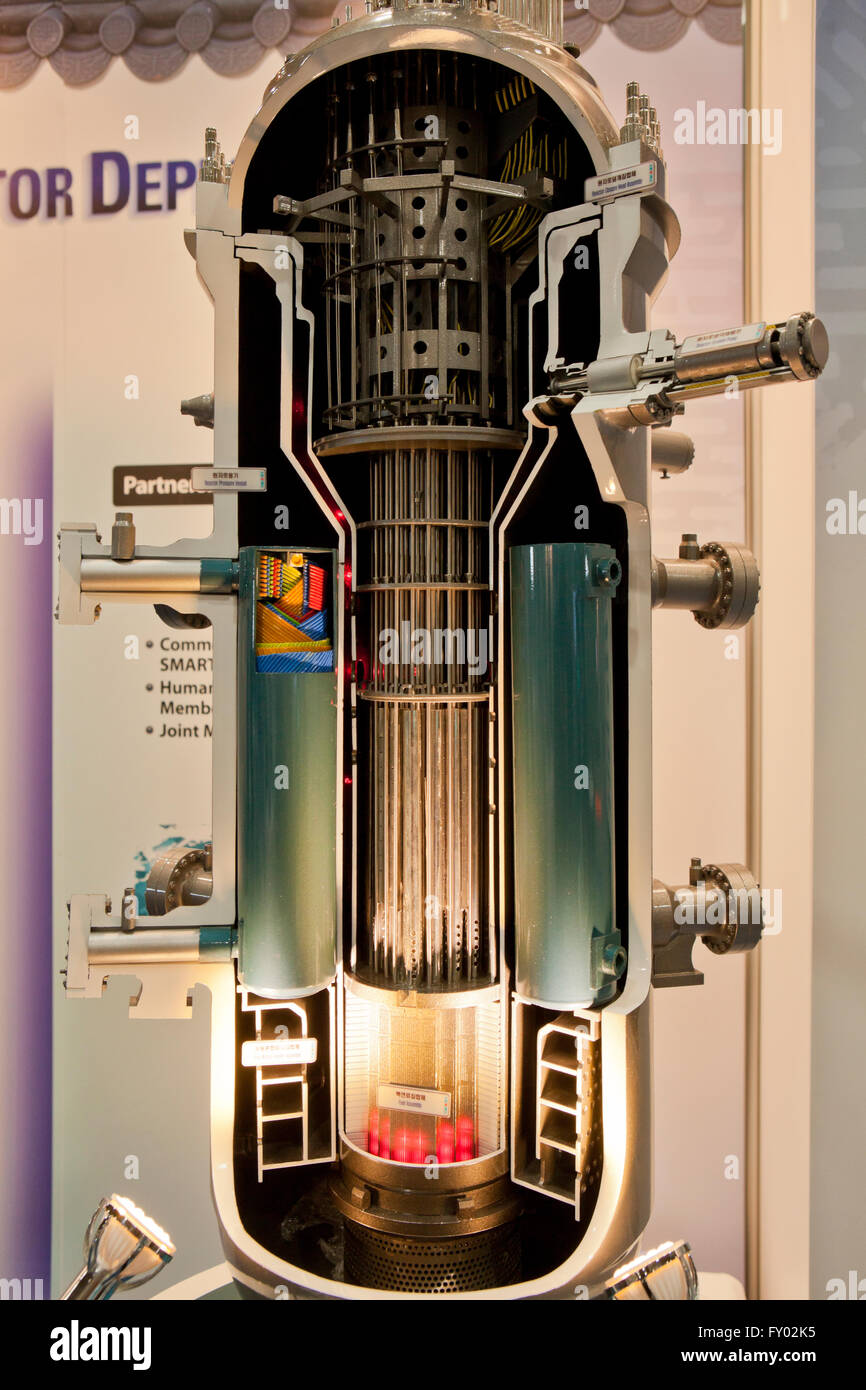 Modello in scala del reattore nucleare nave core Foto Stock
