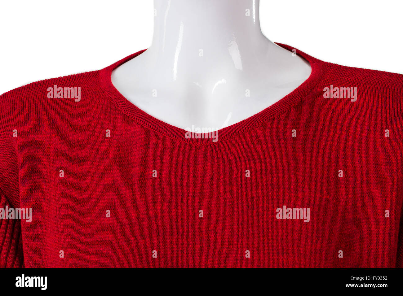 Red semplice scollo a v felpa. Foto Stock