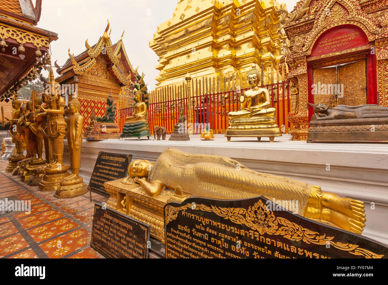 Il Wat Phra Doi Suthep Temple in Chiang Mai Thailandia Foto Stock