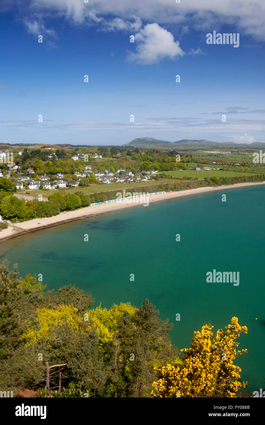 Spiaggia Llanbedrog nella primavera del Llyn Peninsula Gwynedd North Wales UK Foto Stock