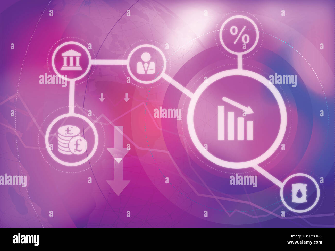 Immagine illustrativa che rappresentano il crollo in borsa Foto Stock