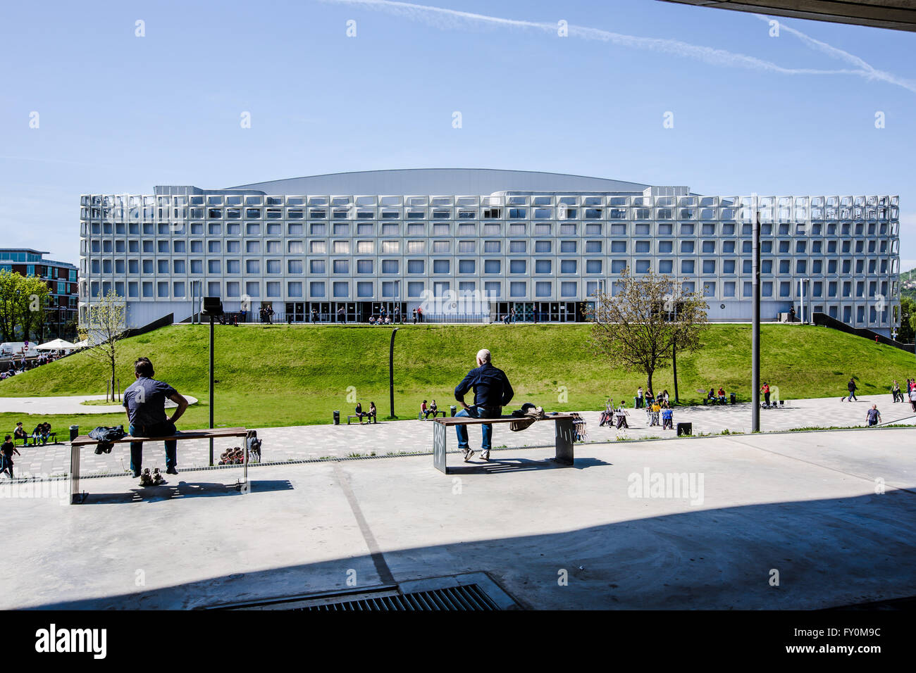 Vista della sala Polivalenta, Cluj-Napoca, Romania Foto Stock