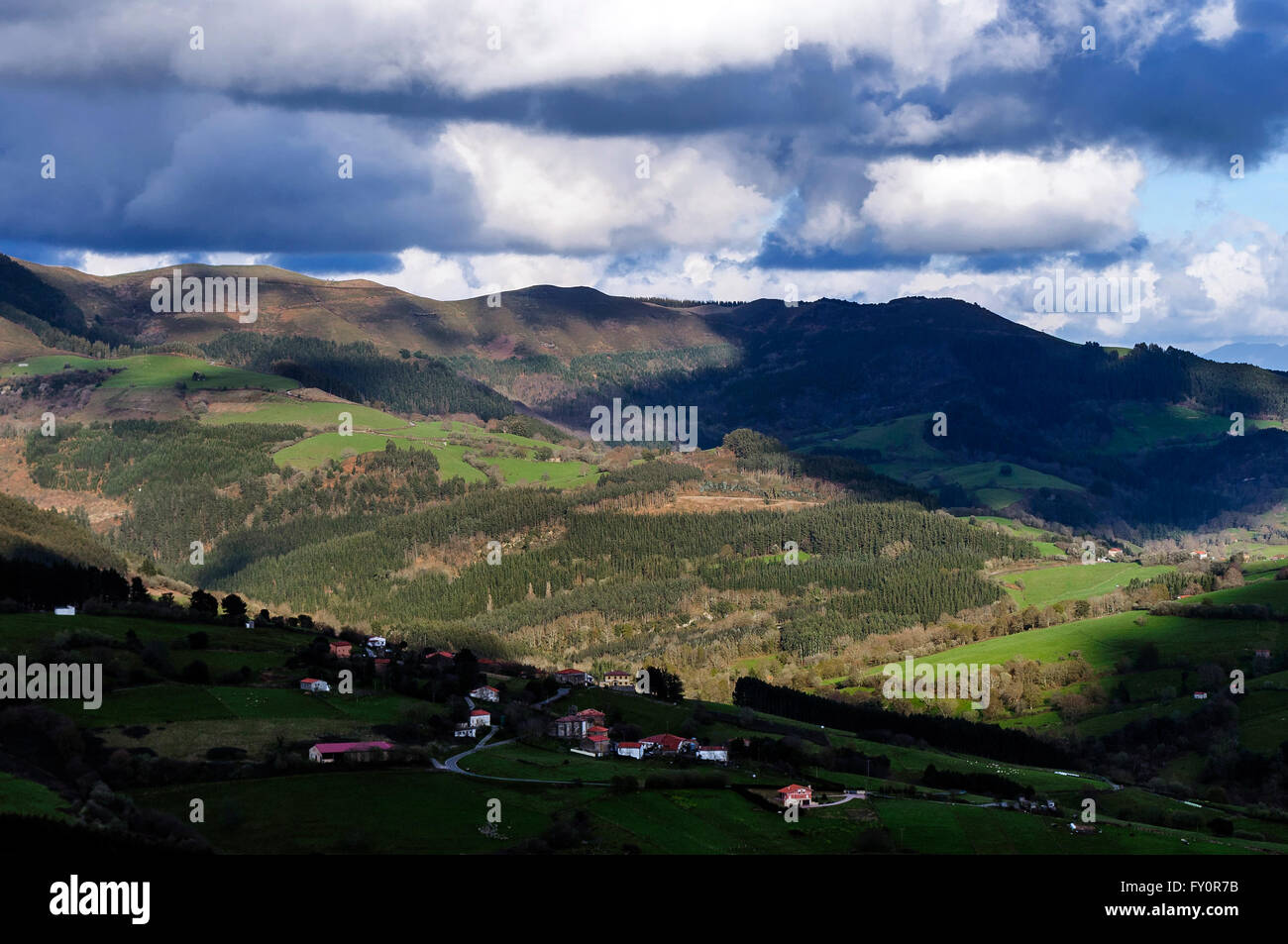 Antenna Viwe della valle di Ranero, Bilbao, Paesi Baschi. Foto Stock