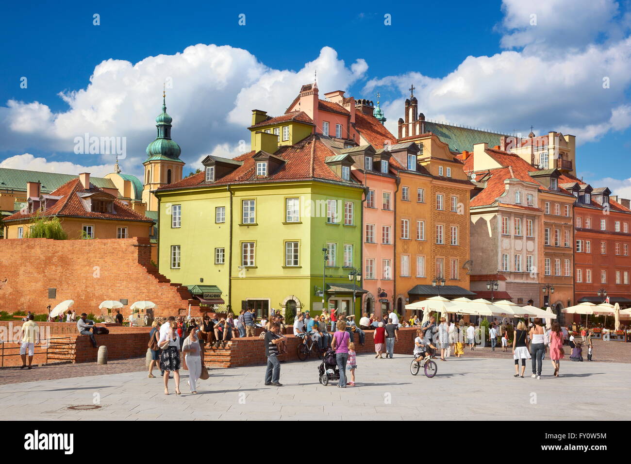 Varsavia Città Vecchia, la Piazza del Castello, Polonia, Unesco Foto Stock