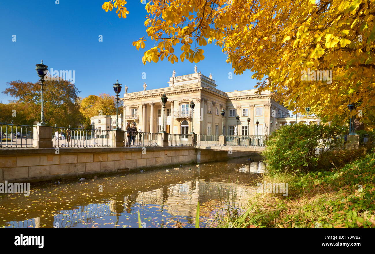 Lazienki Royal Palace (Palazzo sull'acqua), Varsavia, Polonia Foto Stock
