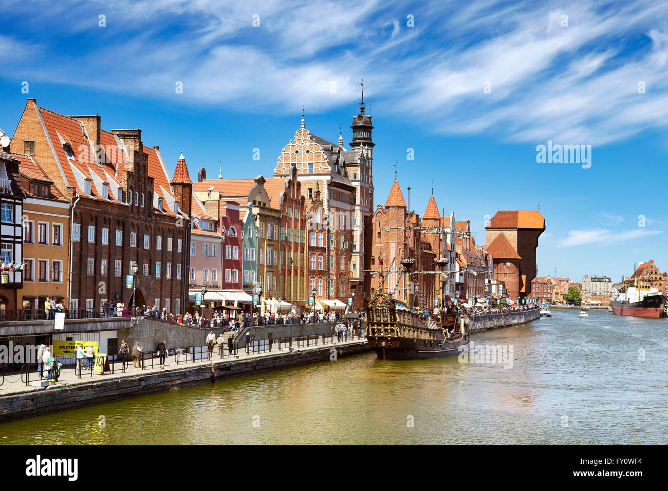 Gdansk Città Vecchia, Pomerania, Polonia Foto Stock