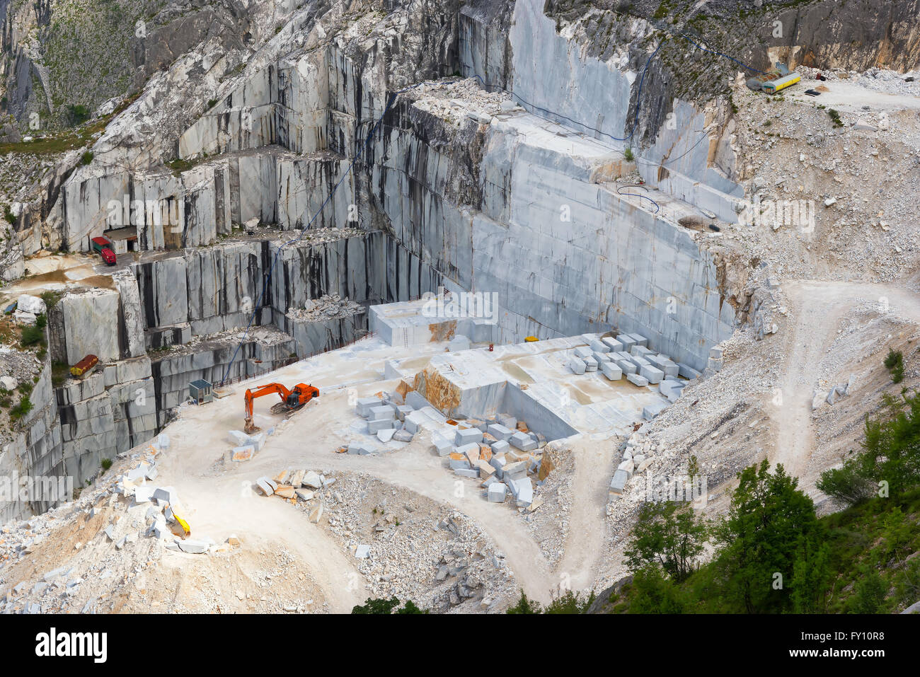 Marmo di Carrara quarry, Toscana, Italia Foto Stock