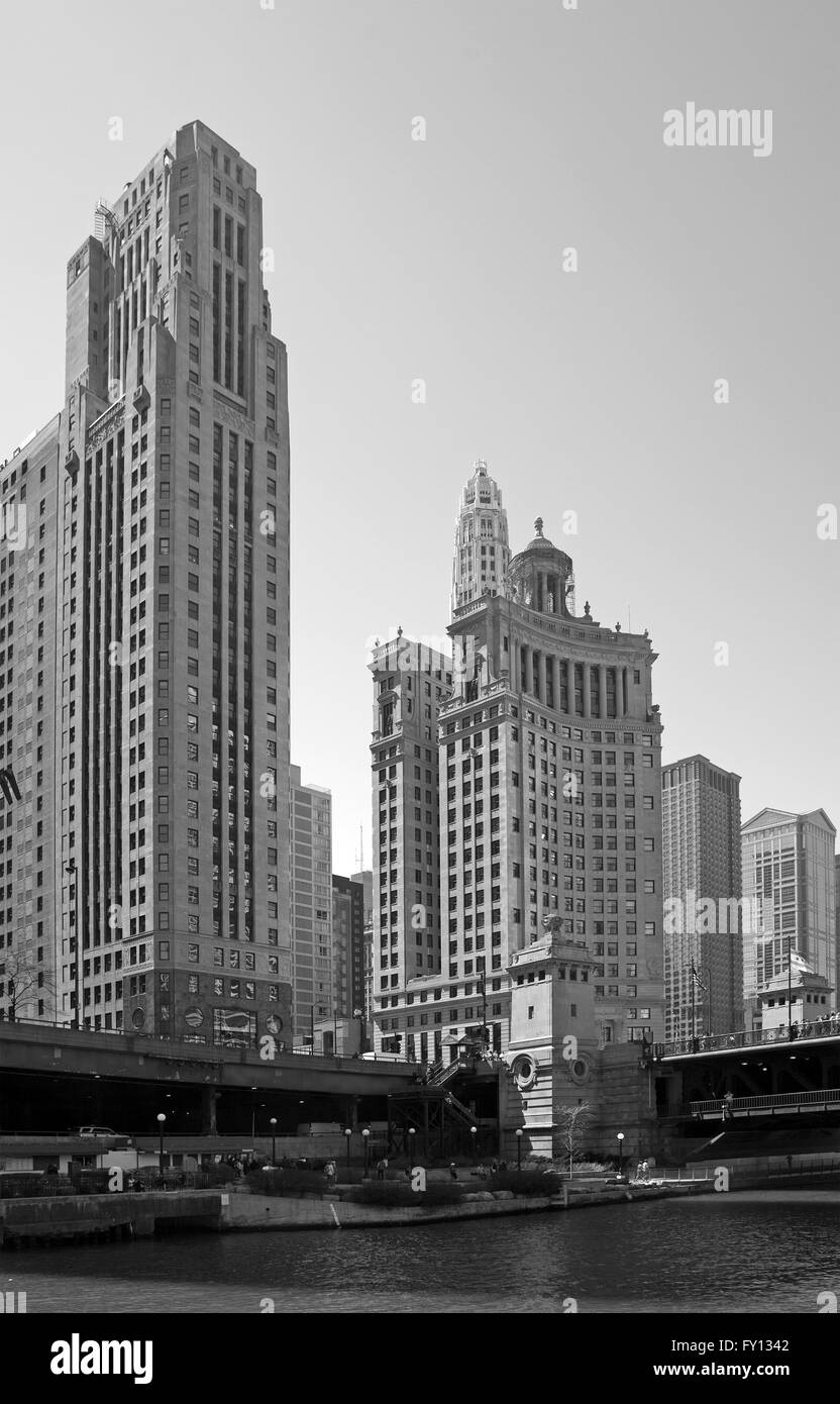 In bianco e nero di Chicago Foto Stock