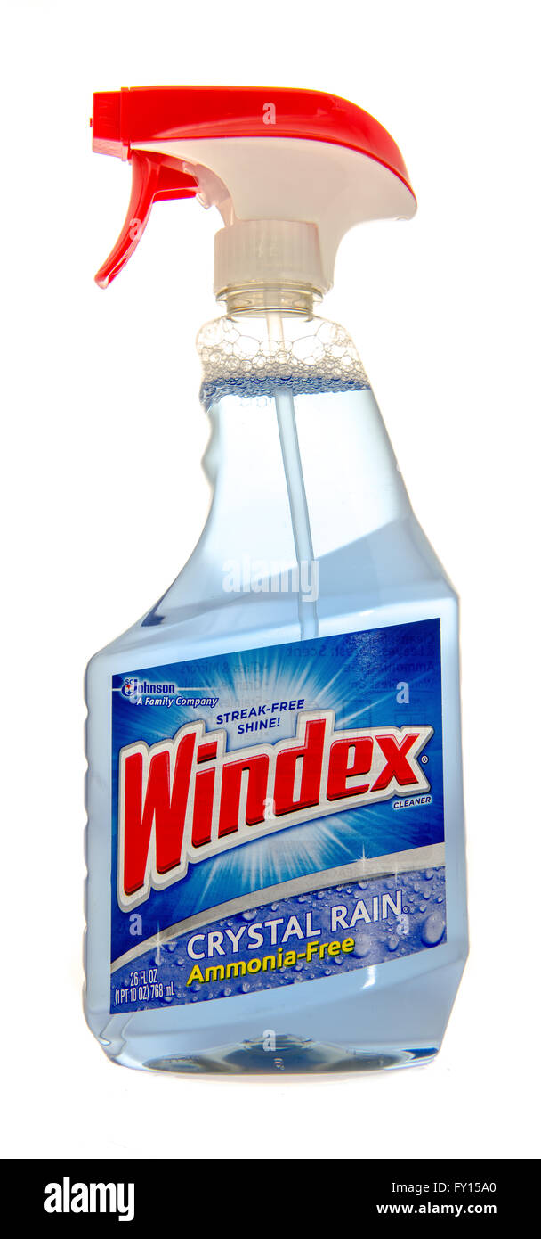 Winneconne, WI -31 OTT 2015: la bottiglia spray di Windex detergente per vetri Foto Stock