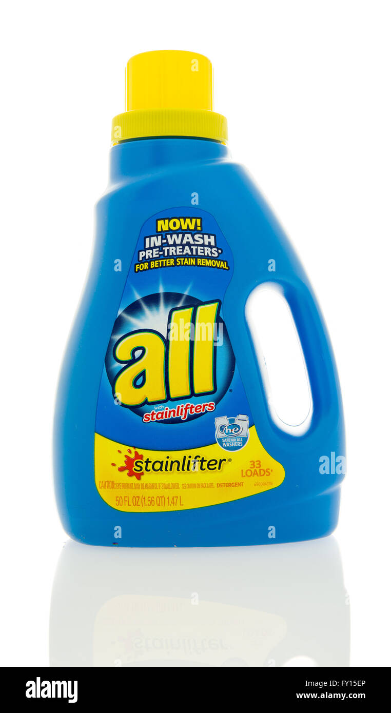 Winneconne, WI - 4 Feb 2016: Bottiglia di tutti i detergenti per bucato. Foto Stock