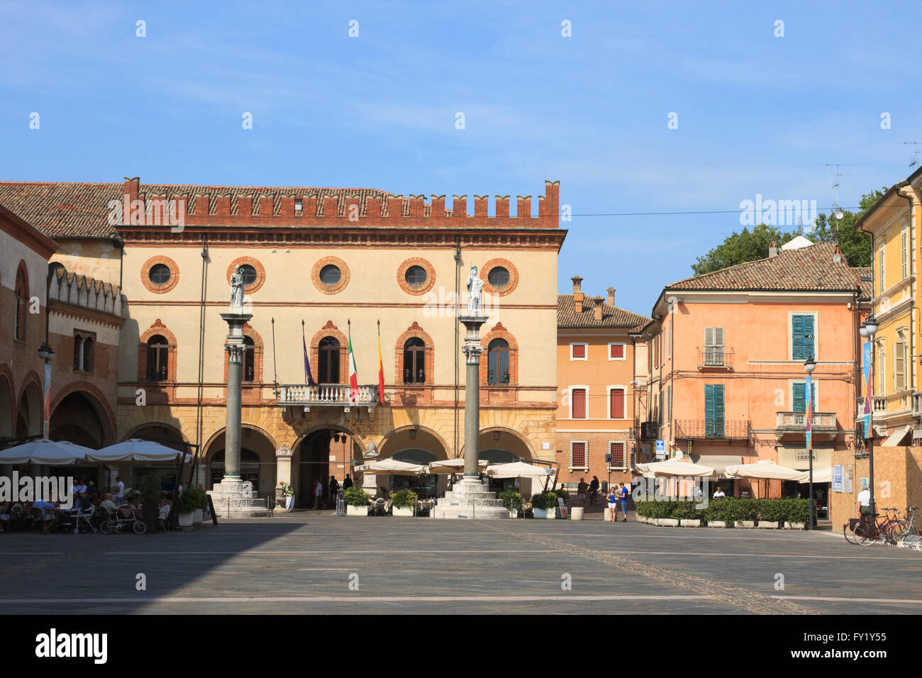Piazza del Popolo a Ravenna, Italia. Foto Stock