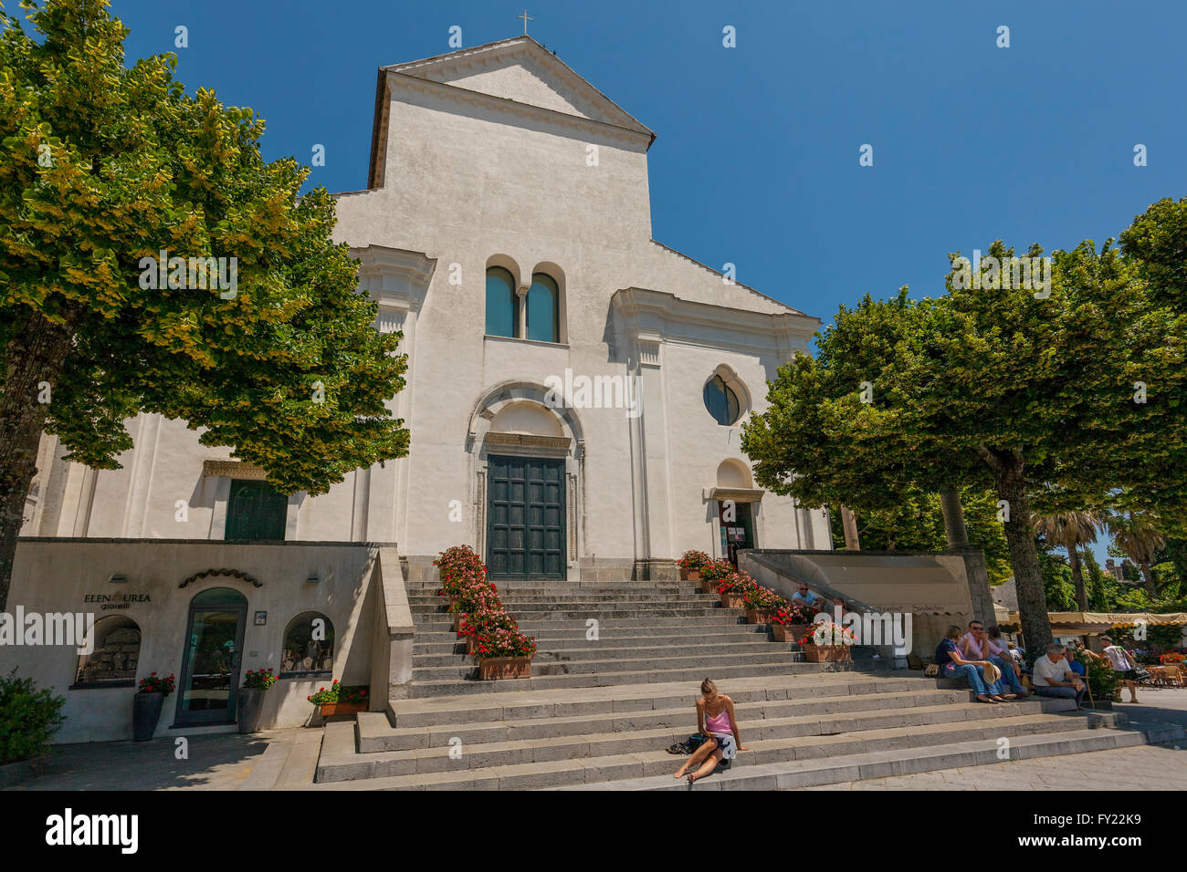 Duomo, Chiesa di Santa Maria Assunta, 1086, Piazza del Vescovado, Ravello, Campania, Italia Foto Stock