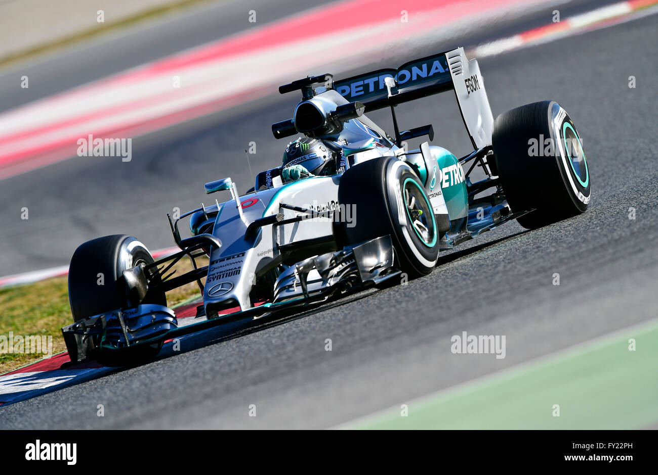 Nico Rosberg, GER, Mercedes-Benz AMG Petronas F1 Team W06, Formula 1 corse di prova, il Circuito de Catalunya, Barcelona, ​​Spain Foto Stock