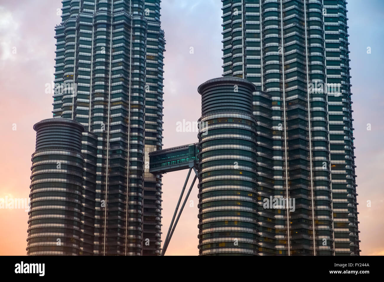 Ponte di collegamento Petronas Twin Towers, Kuala Lumpur, Malesia Foto Stock