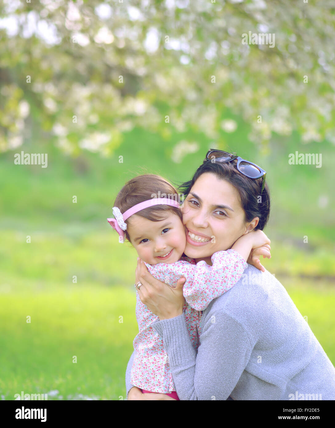 La felicità - Madre con il suo bambino Foto Stock