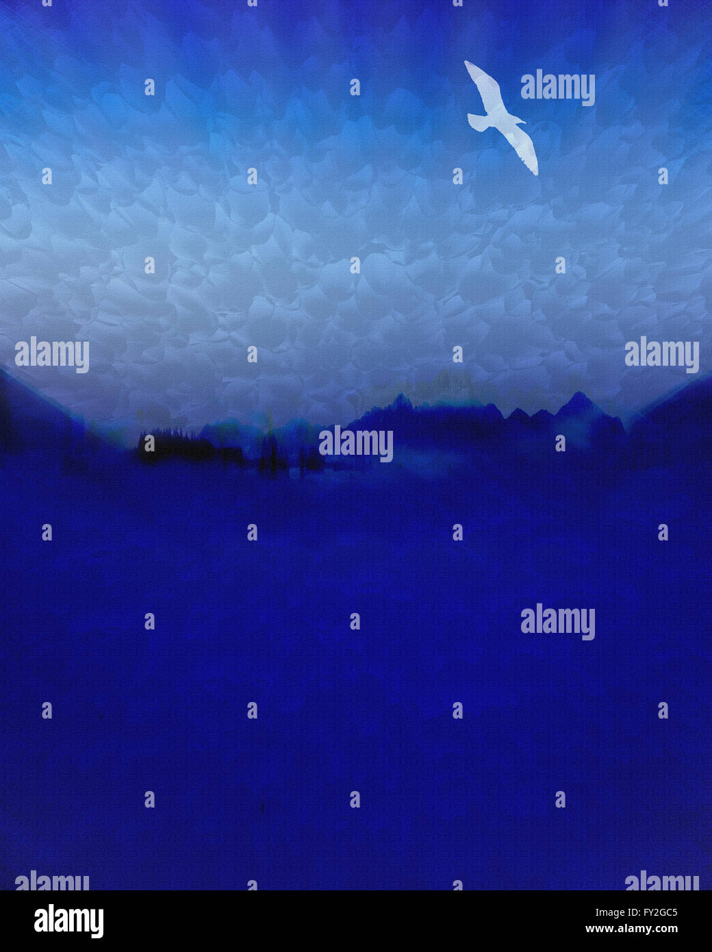 ARTE DIGITALE: Out of the Blue (copertina del libro di Edmund Nagele FRPS) Foto Stock
