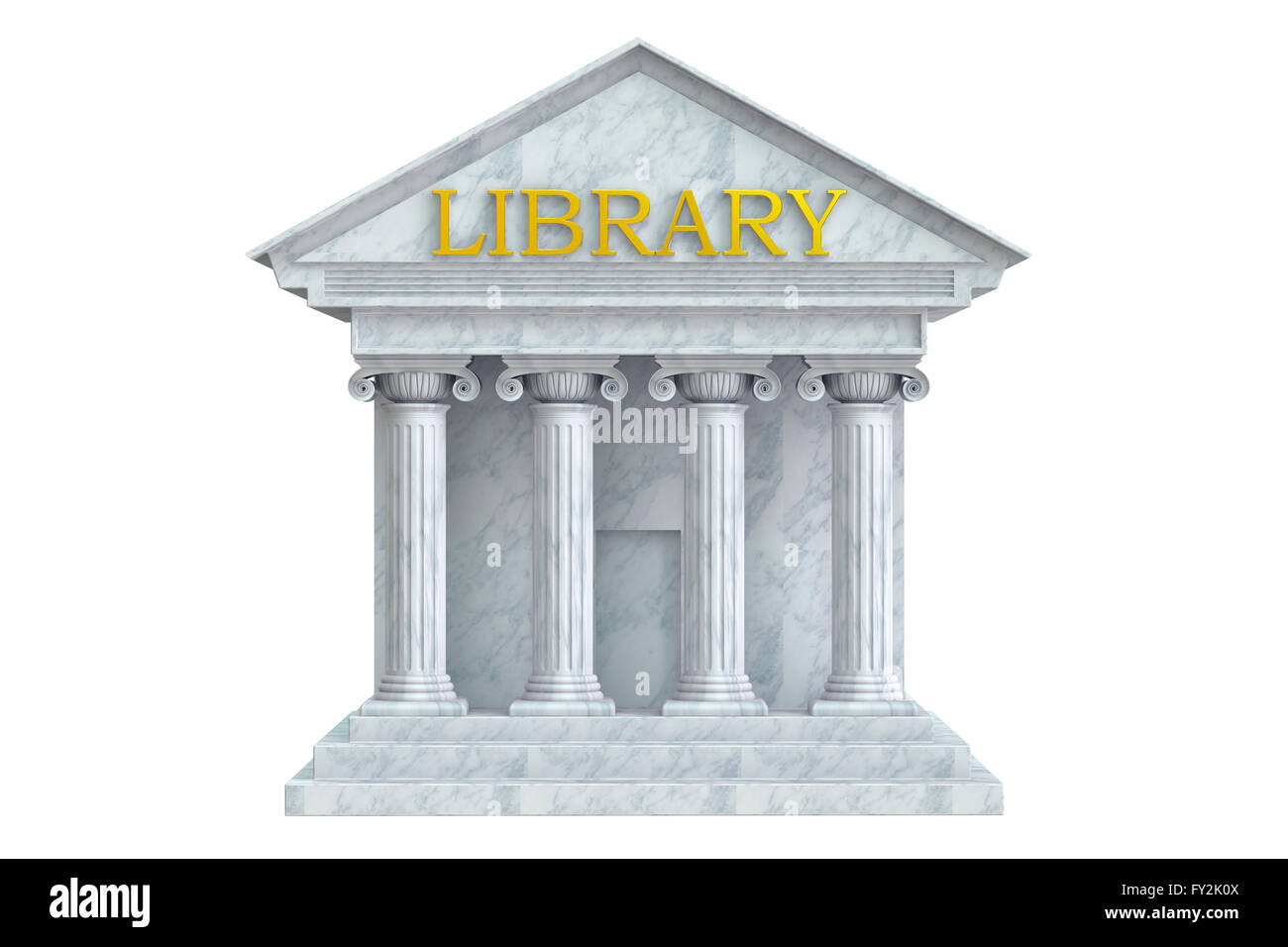 Creazione di librerie con colonne, rendering 3D Foto Stock