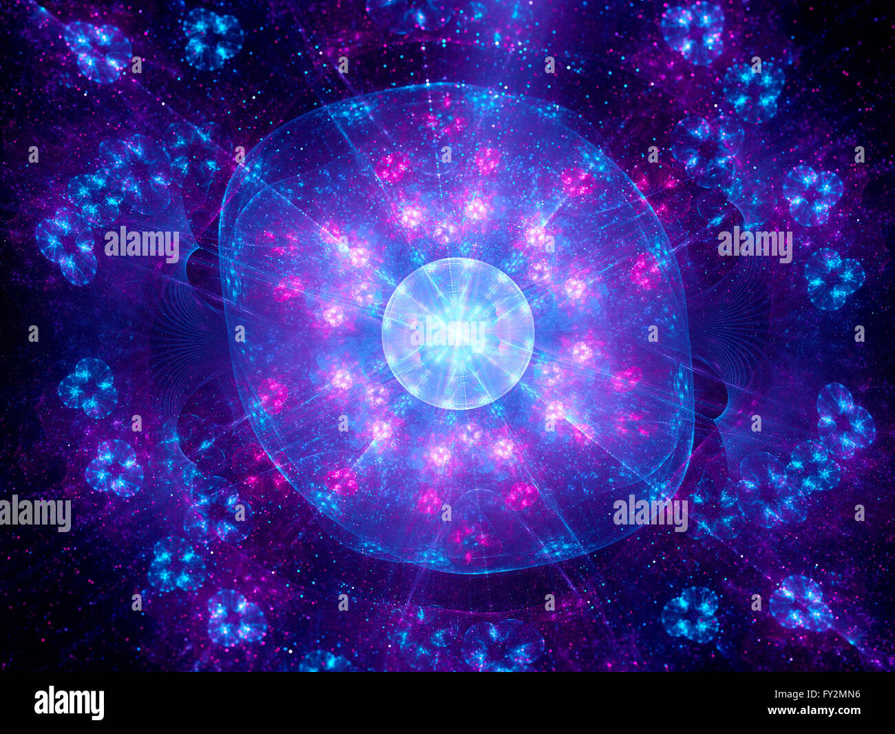 Higgs Boson opere d'arte frattale, generato dal computer sfondo astratto Foto Stock