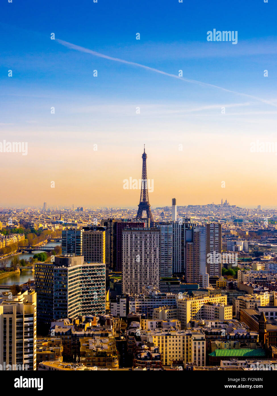 Torre Eiffel, Parigi, Francia, la mattina presto. Foto Stock