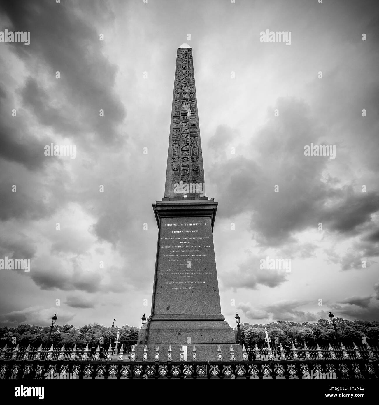 Obelisco, Place de la Concorde, Paris, Francia. Foto Stock