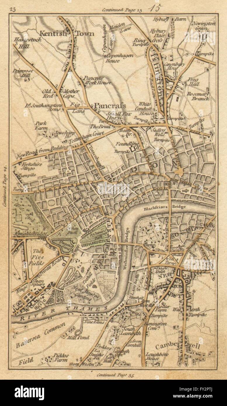 Il WEST END: Islington,Chelsea,Mayfair,Marylebone,Camden,Westminster, 1786 Mappa Foto Stock