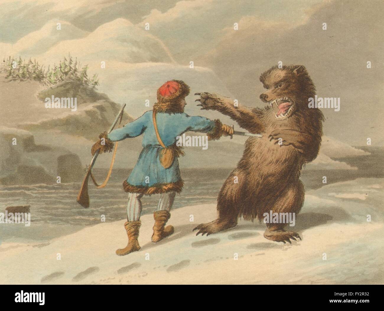 RUSSIA: Kamchatka Bear Hunt. Fucile spada (campo Sport- Edward Orme) , 1814 Foto Stock