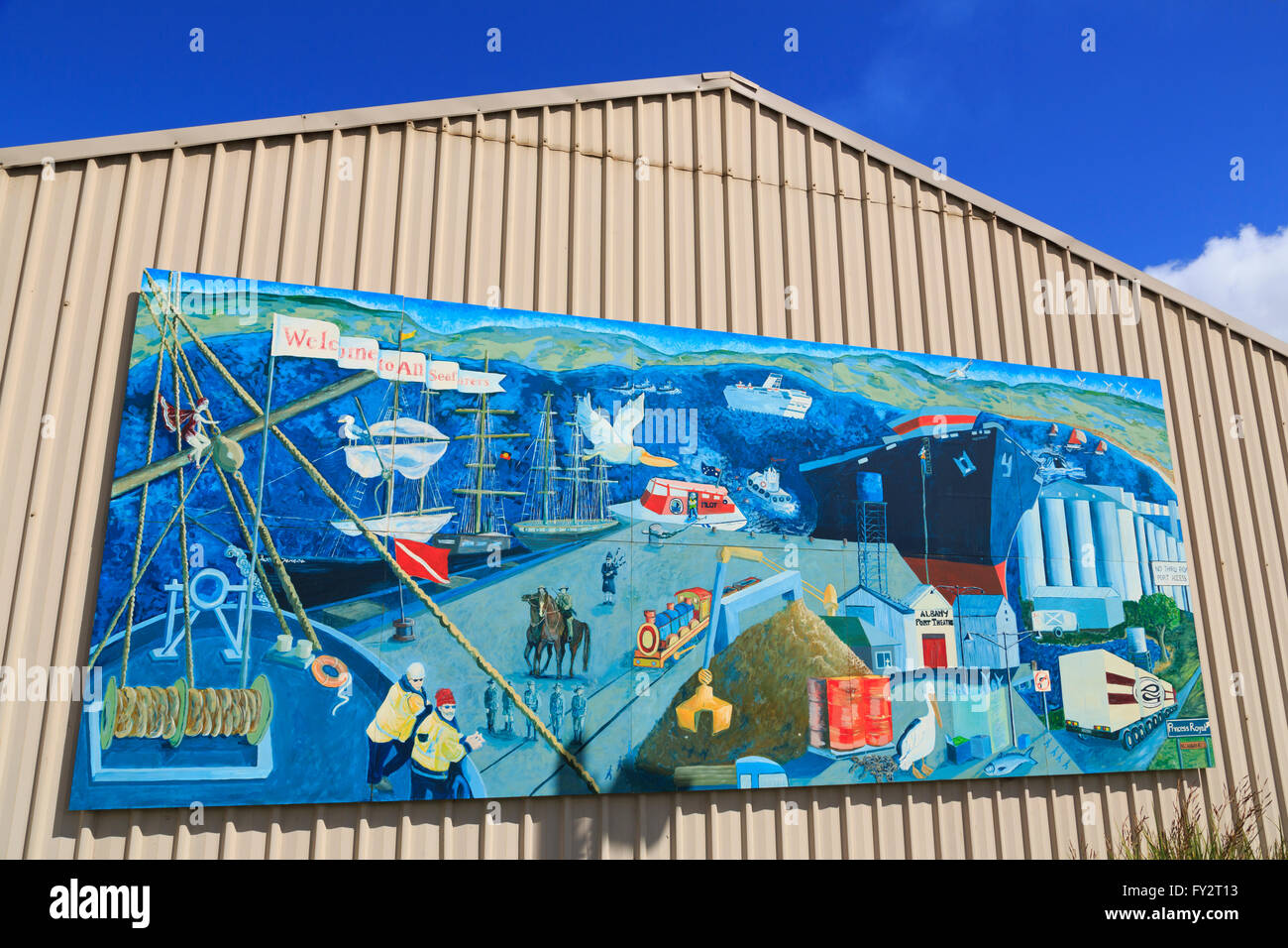 Murale, porto di Albany, Australia occidentale, Australia Foto Stock